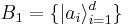 B_1 = \{ |a_{i}\rangle_{i=1}^d \} 