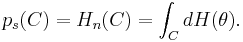  p_s(C)=H_n(C) = \int_C d H(\theta). 