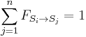 \sum_{j=1}^n {F_{S_i \rarr S_j}} = 1