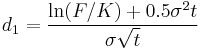 d_1 = \frac{\ln(F/K) %2B 0.5 \sigma^2t}{\sigma\sqrt{t}}