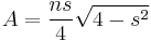 A = \frac{ns}{4} \sqrt{4-s^{2}}