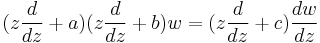 (z\frac{d}{dz}%2Ba)(z\frac{d}{dz}%2Bb)w = (z\frac{d}{dz}%2Bc)\frac{dw}{dz}
