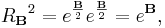 {R_{\mathbf{B}}}^2 = e^{\frac{\mathbf{B}}{2}}e^{\frac{\mathbf{B}}{2}} = e^{\mathbf{B}},