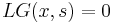 L G(x, s)=0