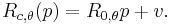 R_{c,\theta}(p) = R_{0,\theta}p %2B v.\,\!