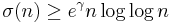 \sigma(n) \geq e^\gamma n\log \log n 