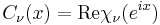 C_\nu(x) = \mbox{Re} \chi_\nu (e^{ix})