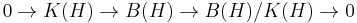 0 \rightarrow K(H) \rightarrow B(H) \rightarrow B(H)/K(H) \rightarrow 0