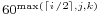 \scriptstyle 60^{\max(\lceil i\,/2\rceil,j,k)}{}