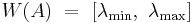 W(A) \ = \  [\lambda_{\rm min}, \  \lambda_{\rm max} ] 