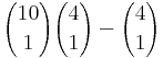 {10 \choose 1}{4 \choose 1} - {4\choose 1}