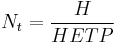 N_t = \frac{H}{HETP}