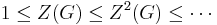 1 \leq Z(G) \leq Z^2(G) \leq \cdots