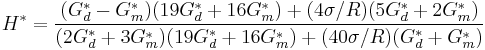 H^*=\frac{(G^*_d-G^*_m)(19G^*_d%2B16G^*_m)%2B(4\sigma/R)(5G^*_d%2B2G^*_m)}{(2G^*_d%2B3G^*_m)(19G^*_d%2B16G^*_m)%2B(40\sigma/R)(G^*_d%2BG^*_m)}