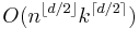 O(n^{\lfloor d/2\rfloor}k^{\lceil d/2\rceil})