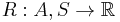 R: A,S \to \mathbb{R}