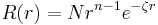 R(r) = N r^{n-1} e^{-\zeta r}\,