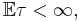 \mathbb{E}\tau<\infty,