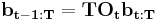 
\mathbf{b_{t-1:T}} = \mathbf{T}\mathbf{O_t}\mathbf{b_{t:T}}
