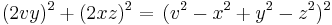 (2vy)^2%2B(2xz)^2 =\, (v^2-x^2%2By^2-z^2)^2 