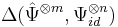 \Delta ( {\hat \Psi}^{\otimes m}, \Psi_{id}^{\otimes n} )