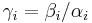 \gamma_i = \beta_i / \alpha_i