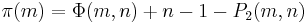 \pi(m)=\Phi(m,n)%2Bn-1-P_2(m,n)