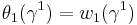 \theta_1(\gamma^1) = w_1(\gamma^1)