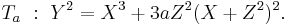 T_a\ �:\  Y^2 = X^3 %2B 3aZ^2(X%2BZ^2)^2.