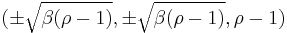 (\pm\sqrt{\beta(\rho-1)}, \pm\sqrt{\beta(\rho-1)}, \rho-1)