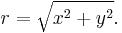 r=\sqrt{x^2%2By^2}. \,