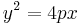 y^2 = 4px\ 