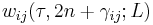 w_{ij}(\tau,2n%2B\gamma_{ij};L)