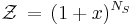 \mathcal{Z} \, = \, (1%2Bx)^{N_{S}} 