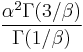 \frac{\alpha^2\Gamma(3/\beta)}{\Gamma(1/\beta)}