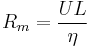 R_m = \frac{U L}{\eta}