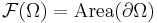 \mathcal{F}(\Omega)=\mbox{Area}(\partial \Omega)