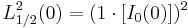 L^2_{1/2}(0) = (1 \cdot [I_0(0)])^2