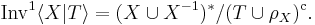 \mathrm{Inv}^1 \langle X | T\rangle=(X\cup  X^{-1})^*/(T\cup\rho_X)^{\mathrm{c}}.