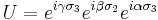 U = e^{i \gamma \sigma_3} e^{i \beta \sigma_2} e^{i \alpha \sigma_3}\,\!