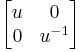  
\begin{bmatrix}
u & 0 \\
 0 & u^{-1} \end{bmatrix}