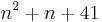 n^2 %2B n %2B 41\,