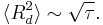 
\langle R_d^2\rangle\sim \sqrt{\tau}.
