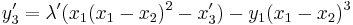  y_3' = \lambda'(x_1(x_1-x_2)^2-x_3') - y_1(x_1-x_2)^3