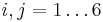 i,j=1\dots 6