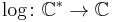 \log \colon \mathbb{C}^* \to \mathbb{C}