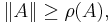 \left \| A \right \| \ge \rho(A), 