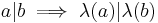  a|b \implies \lambda(a)|\lambda(b) 