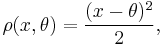 \rho(x, \theta)=\frac{(x - \theta)^2}{2},\,\!