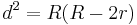  d^2=R (R-2r) \,